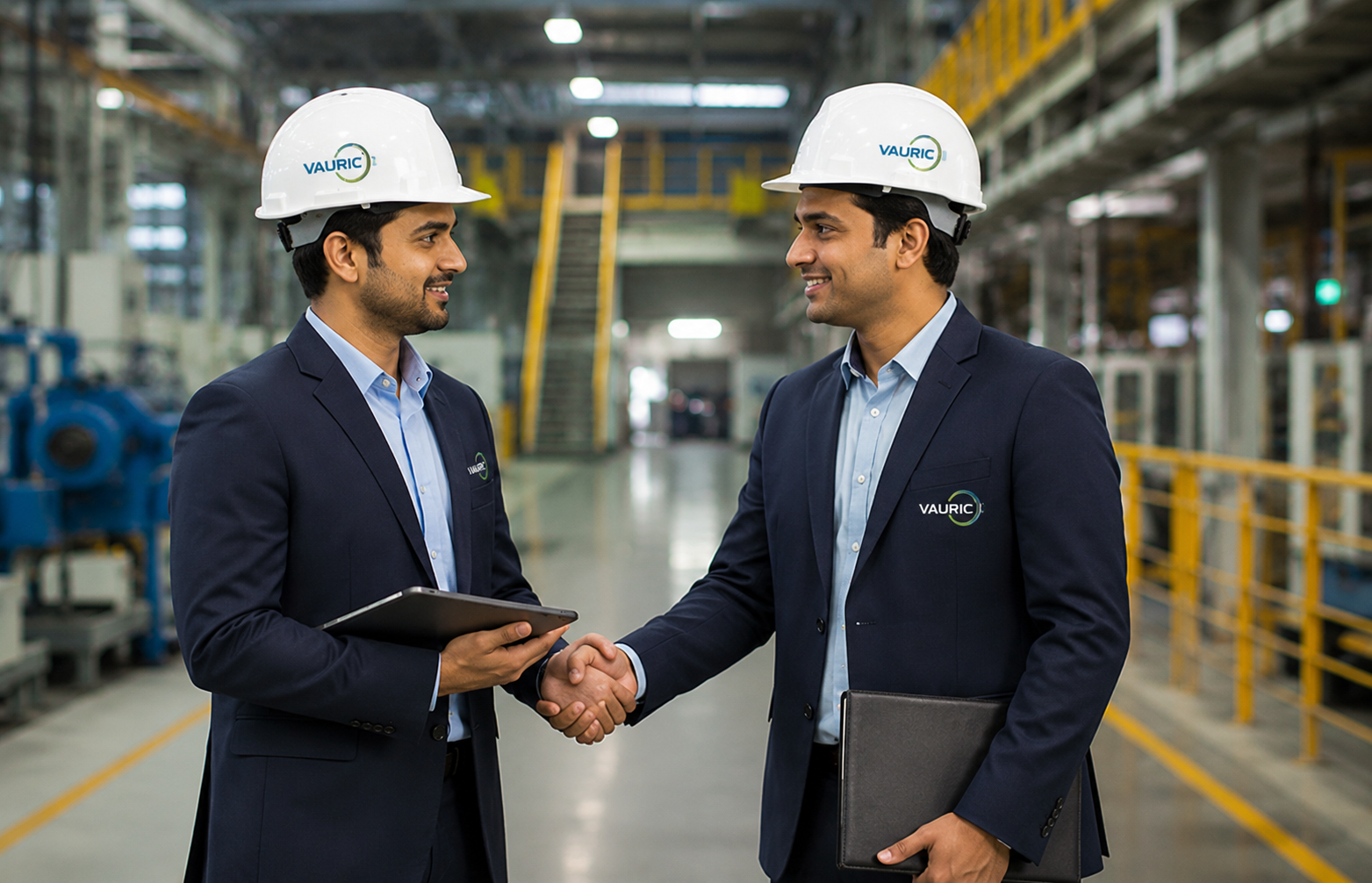 Engineers shaking hands
